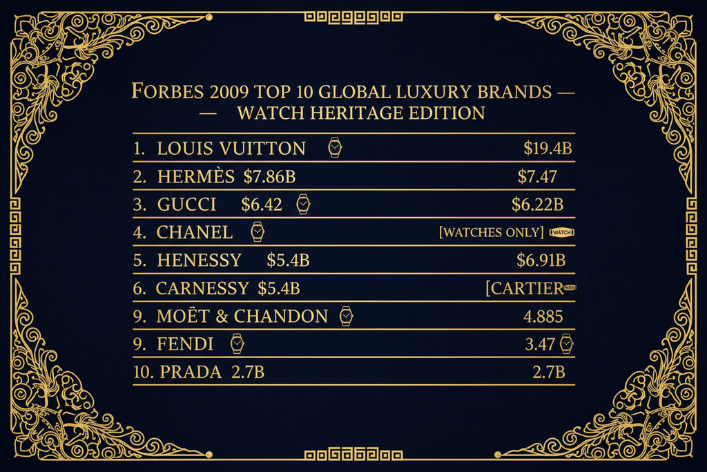 Forbes 2009 Top 10 Global Luxury Brands: Which Ones Make Watches?