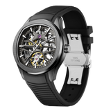 Men's Skeleton Automatic Mechanical Watch – Business Casual, Silicone Strap, 30m | Aorawa Time JC-9-204G-5