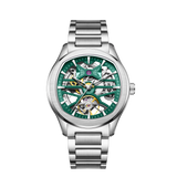Men's Skeleton Automatic Mechanical Watch – Business Casual, Silicone Strap, 30m | Aorawa Time JC-9-204G-5