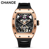 Chance Men's 42mm Skeleton Mechanical Watch - Anti Magnetic, Luminous, Stainless Steel Business-JC-9-190G-5