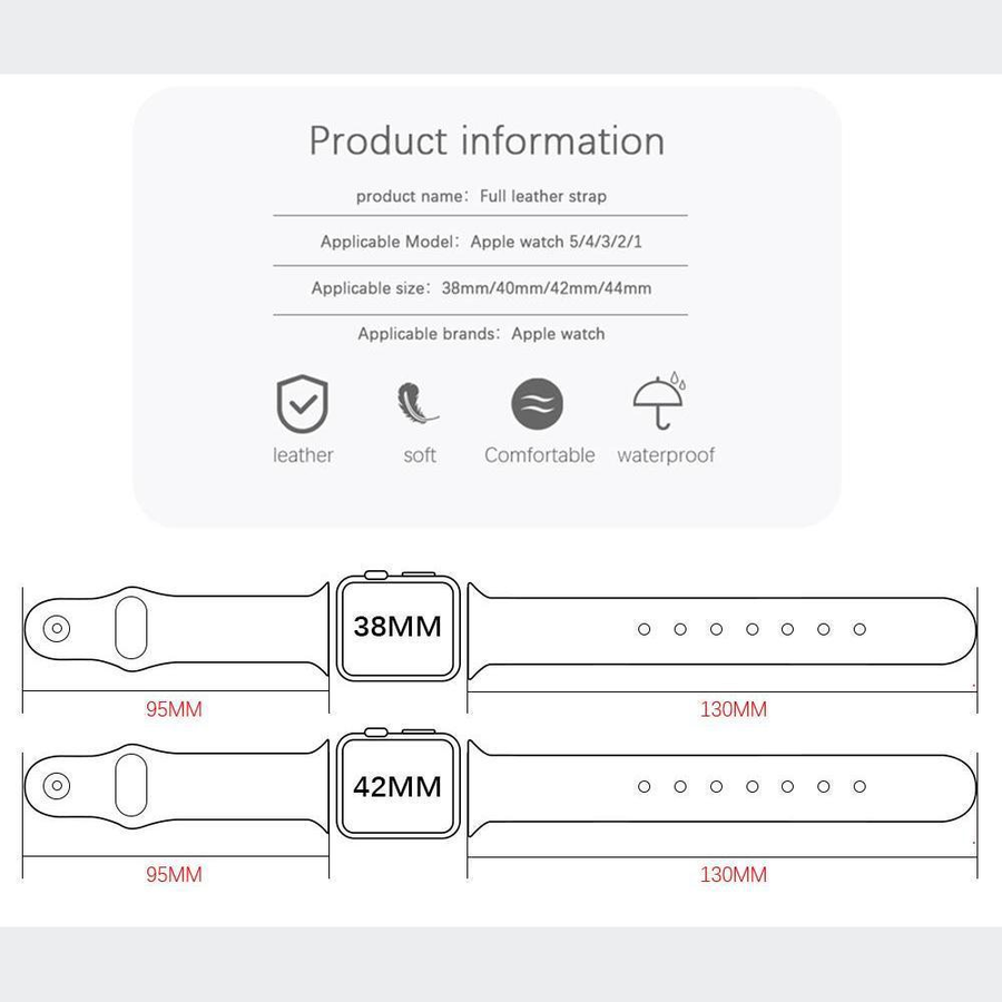 Genuine Leather Apple Watch Band | Full Grain Soft Strap by Aorawa