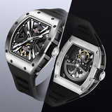 Chance Men's Mechanical Watch - Transparent Skeleton Dial, Luminous Hands, Anti Magnetic, 42mm Oval Stainless Steel Business Style-JC-9-190G-4