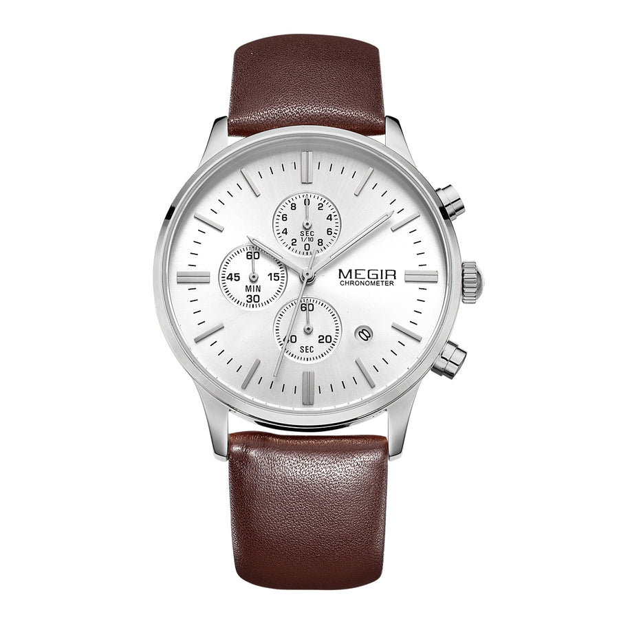 Men's Leather Strap Watch – 8 Color Combos, Black & Brown Band | Aorawa Time ML2011G