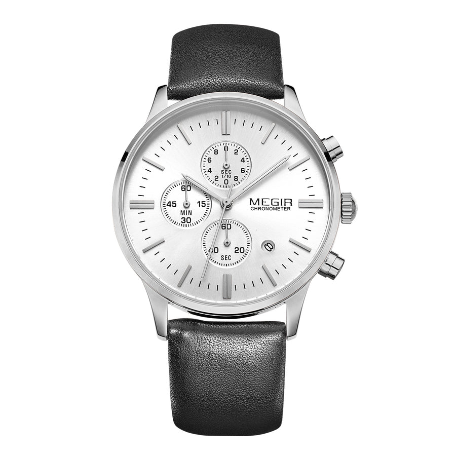 Men's Leather Strap Watch – 8 Color Combos, Black & Brown Band | Aorawa Time ML2011G