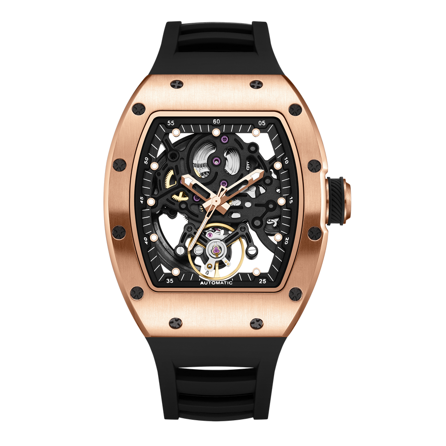 Luxury Tonneau Skeleton Automatic Watch for Men
