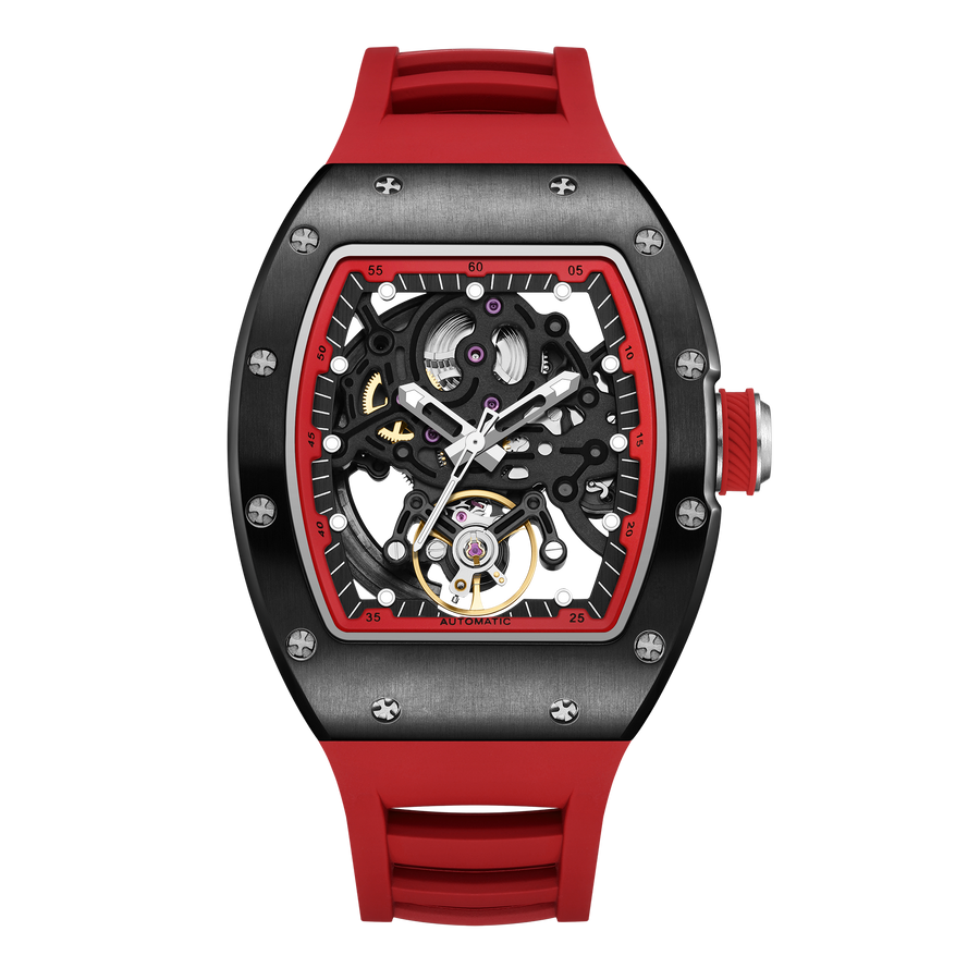 Luxury Tonneau Skeleton Automatic Watch for Men