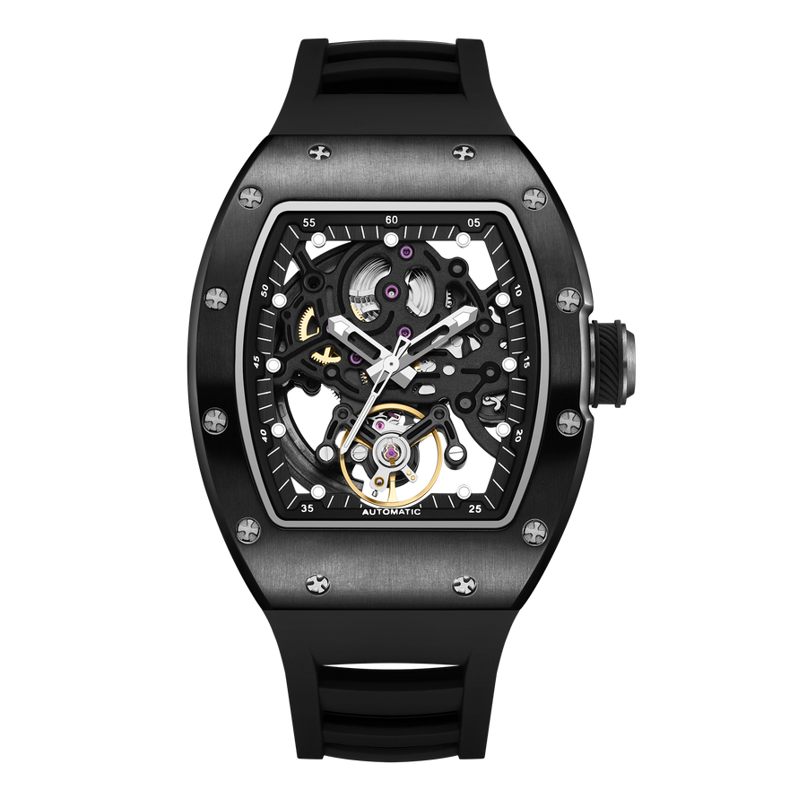 Luxury Tonneau Skeleton Automatic Watch for Men
