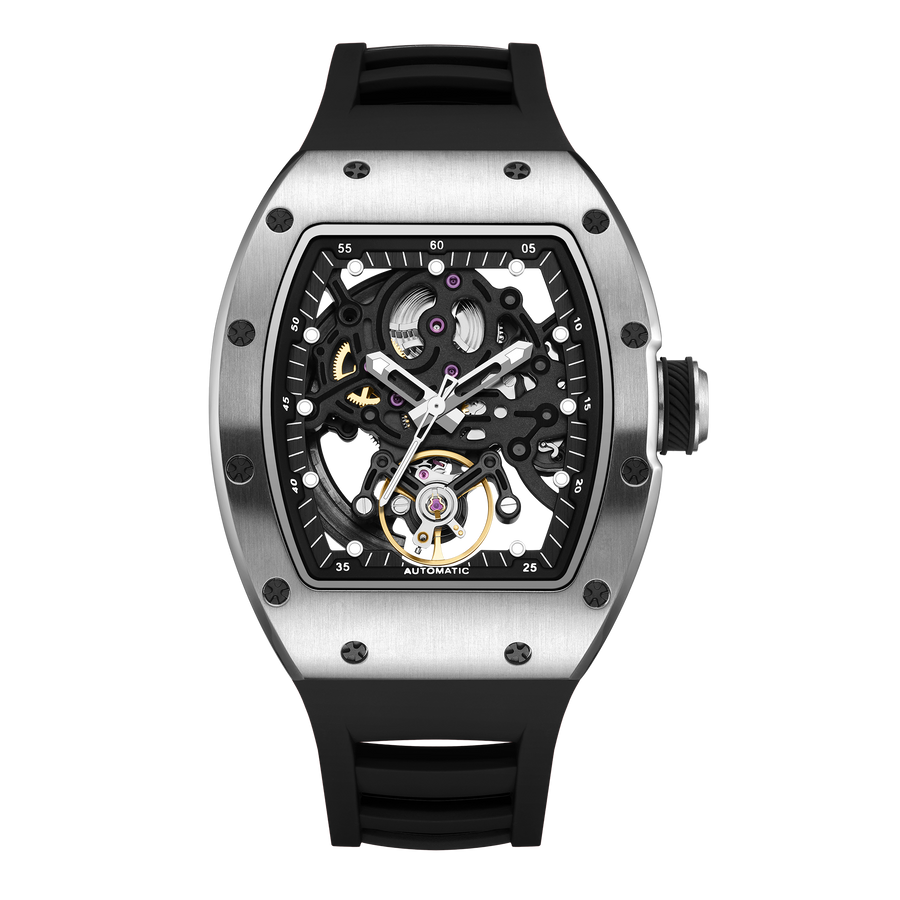 Luxury Tonneau Skeleton Automatic Watch for Men