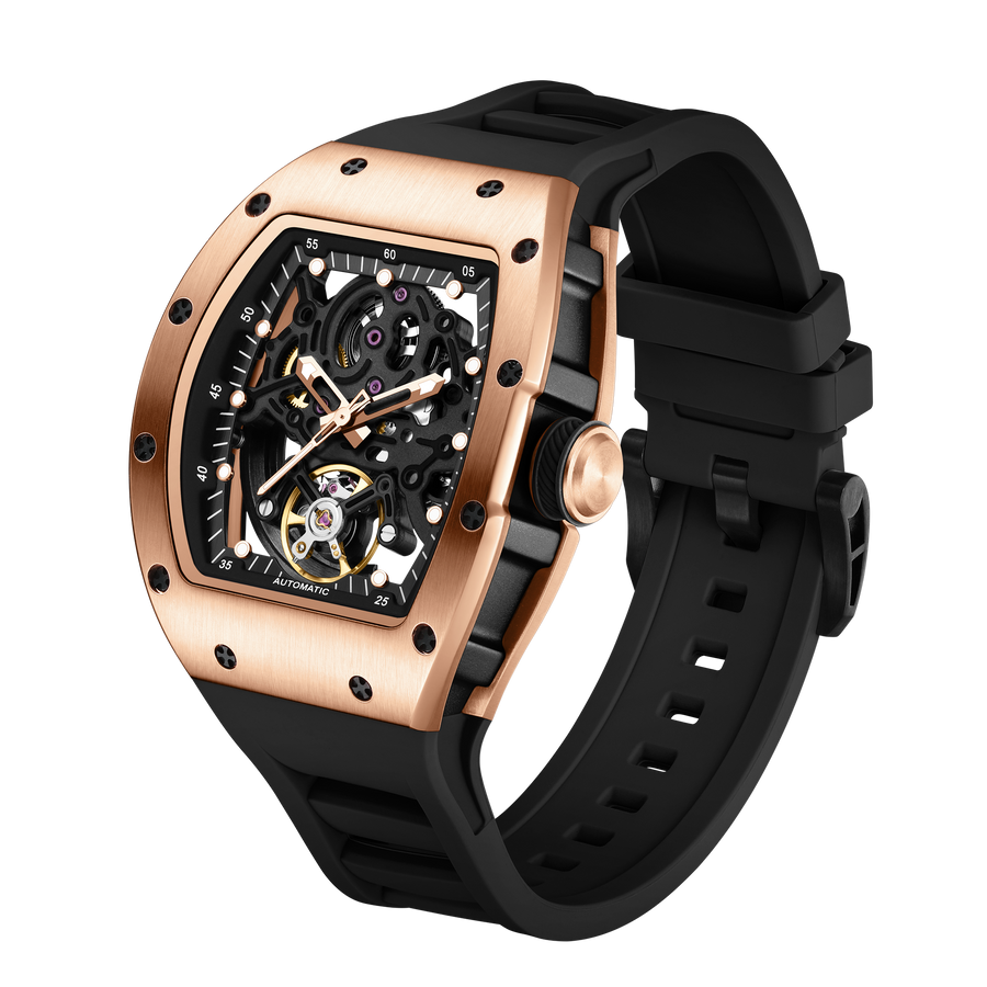 Luxury Tonneau Skeleton Automatic Watch for Men