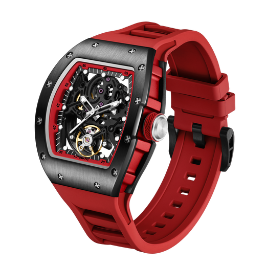 Tonneau Skeleton Watch – Men's Automatic Barrel Case, 42mm | Aorawa Time