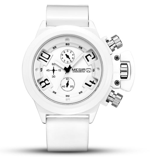 Men's 48mm Tactical Chronograph Watch MN2002G – Black Matte, Orange Accents, Waterproof | Aorawa Time