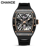 Chance Men's Mechanical Watch - Transparent Skeleton Dial, Luminous Hands, Anti Magnetic, 42mm Oval Stainless Steel Business Style-JC-9-190G-4