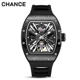 Chance Men's Mechanical Watch - Transparent Skeleton Dial, Luminous Hands, Anti Magnetic, 42mm Oval Stainless Steel Business Style-JC-9-190G-4