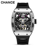 Chance Men's 42mm Skeleton Mechanical Watch - Anti Magnetic, Luminous, Stainless Steel Business-JC-9-190G-5