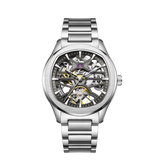 Men's Skeleton Automatic Mechanical Watch – Business Casual, Silicone Strap, 30m | Aorawa Time JC-9-204G-5