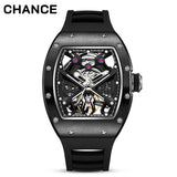 Chance Men's 42mm Skeleton Mechanical Watch - Anti Magnetic, Luminous, Stainless Steel Business-JC-9-190G-5