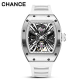 Chance Men's Mechanical Watch - Transparent Skeleton Dial, Luminous Hands, Anti Magnetic, 42mm Oval Stainless Steel Business Style-JC-9-190G-4