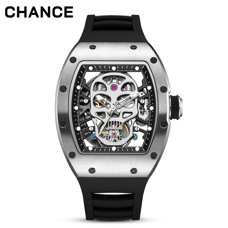 Men's Automatic Mechanical Watch – Skull Skeleton Dial, Luminous, 42mm | Aorawa Time