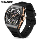 Chance Men's Mechanical Watch - Transparent Skeleton Dial, Luminous Hands, Anti Magnetic, 42mm Oval Stainless Steel Business Style-JC-9-190G-4