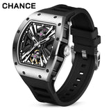 Chance Men's Mechanical Watch - Transparent Skeleton Dial, Luminous Hands, Anti Magnetic, 42mm Oval Stainless Steel Business Style-JC-9-190G-4