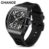 Chance Men's Mechanical Watch - Transparent Skeleton Dial, Luminous Hands, Anti Magnetic, 42mm Oval Stainless Steel Business Style-JC-9-190G-4