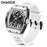 Chance Men's Mechanical Watch - Transparent Skeleton Dial, Luminous Hands, Anti Magnetic, 42mm Oval Stainless Steel Business Style-JC-9-190G-4