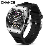 Chance Men's 42mm Skeleton Mechanical Watch - Anti Magnetic, Luminous, Stainless Steel Business-JC-9-190G-5