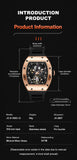 Luxury Tonneau Skeleton Automatic Watch for Men