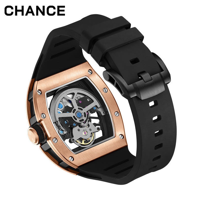 Men's Automatic Mechanical Watch – Skull Skeleton Dial, Luminous, 42mm | Aorawa Time