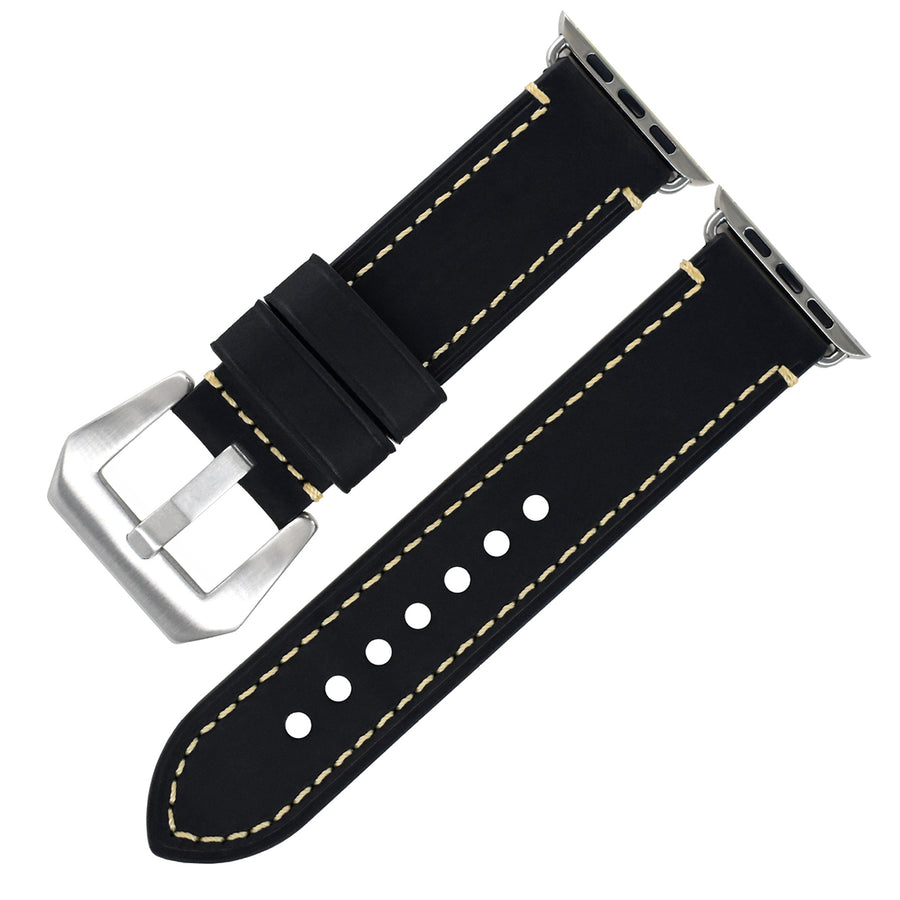 Vintage Leather Apple Watch Band – 8 Colors, Silver & Black Buckle | Compatible with Series 1–10 & Ultra | Aorawa Time