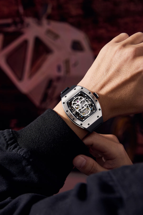 Luxury Skull Skeleton Watch for Men – Automatic Luminous 42mm