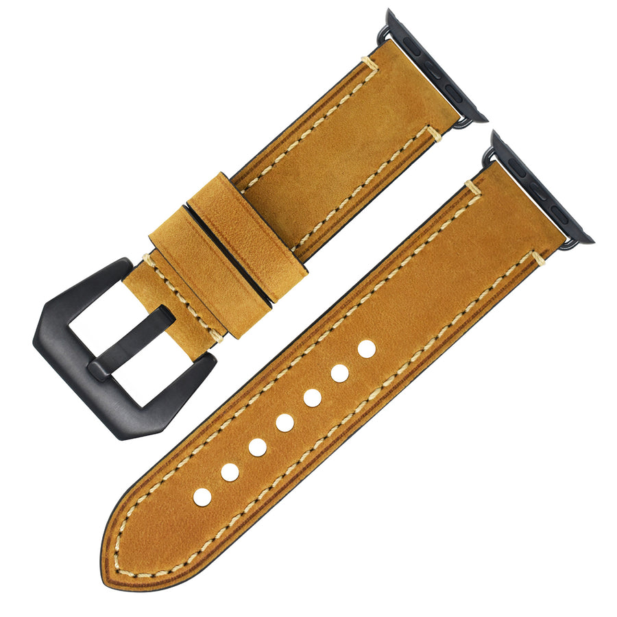 Vintage Leather Apple Watch Band – 8 Colors, Silver & Black Buckle | Compatible with Series 1–10 & Ultra | Aorawa Time